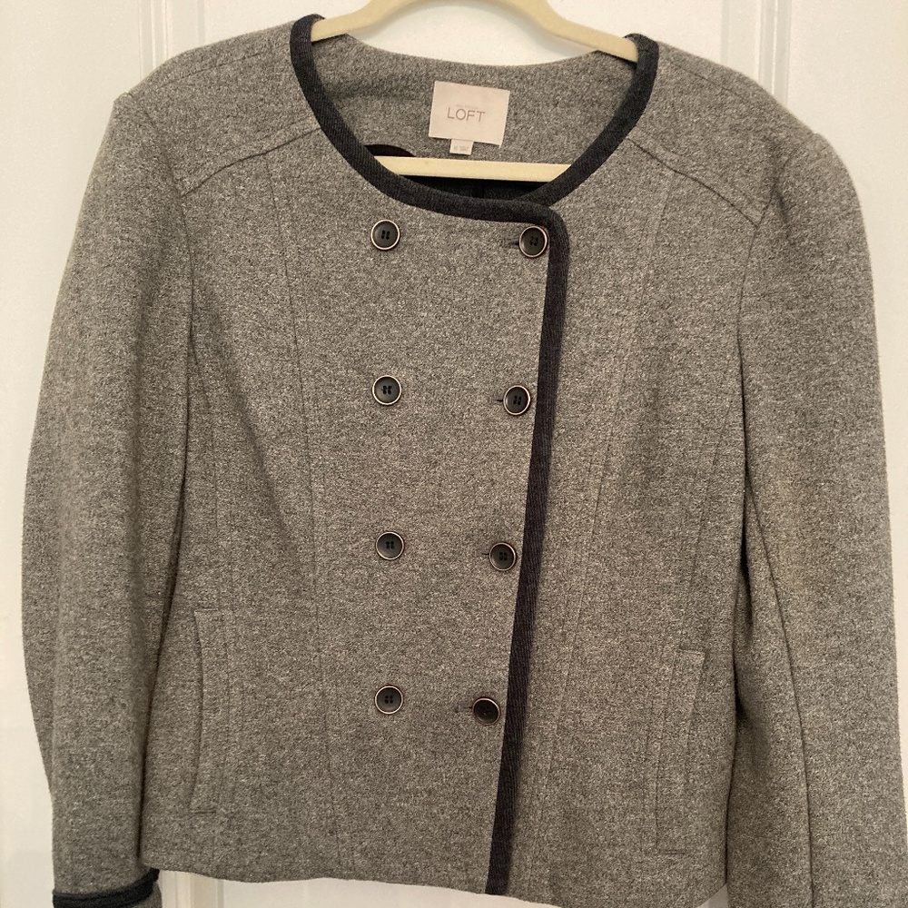 Double breasted jacket.